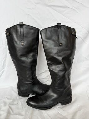 Sam Edelman Penny Black Leather Tall Riding Boots
